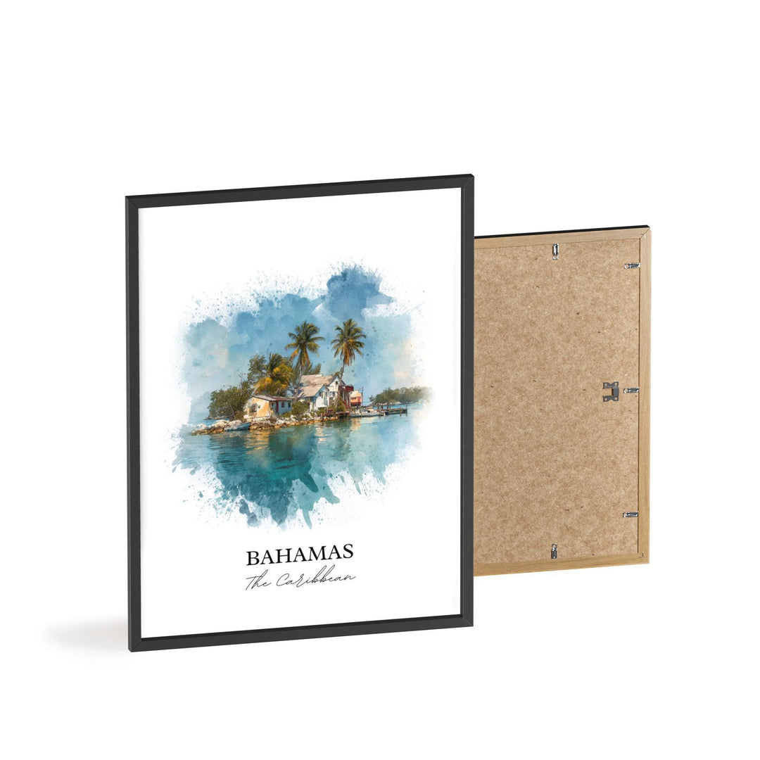 Bahamas Wall Art, Bahamas Print, Bahamas Watercolor Art, Bahamas Gift, Travel Print, Travel Poster, Housewarming Gift