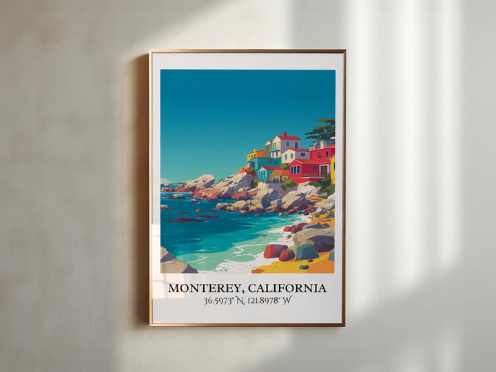 Monterey California Art, Monterey CA Retro Travel Art, California Decor, Monterey CA Gift, Travel Art, Travel Prints, Housewarming Gift