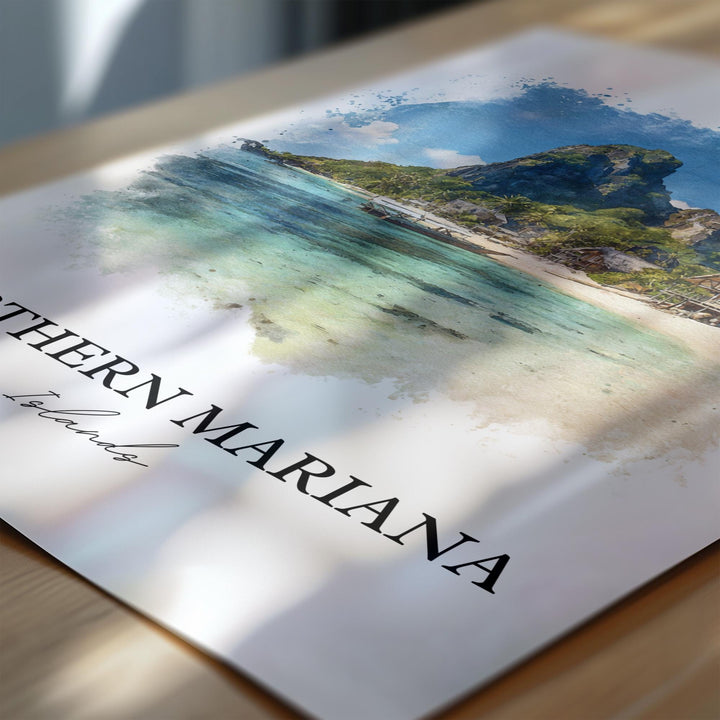 Northern Mariana Islands Art, Mariana Islands Print, Saipan Artwork, Mariana Islands Gift, Travel Print, Travel Poster, Housewarming Gift
