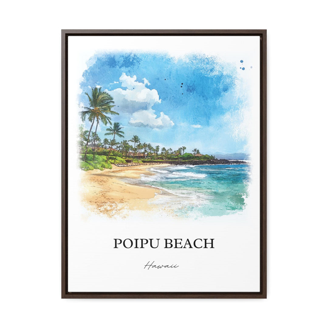 Poipu Beach Wall Art, Kauai South Shore Print, Poipu Beach Watercolor Art, Poipu Beach Gift, Travel Print, Travel Poster, Housewarming Gift
