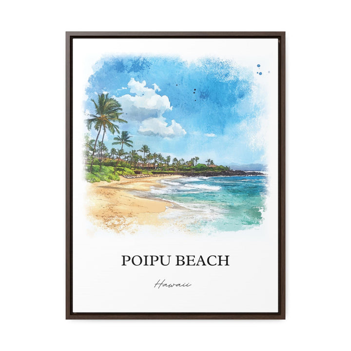 Poipu Beach Wall Art, Kauai South Shore Print, Poipu Beach Watercolor Art, Poipu Beach Gift, Travel Print, Travel Poster, Housewarming Gift