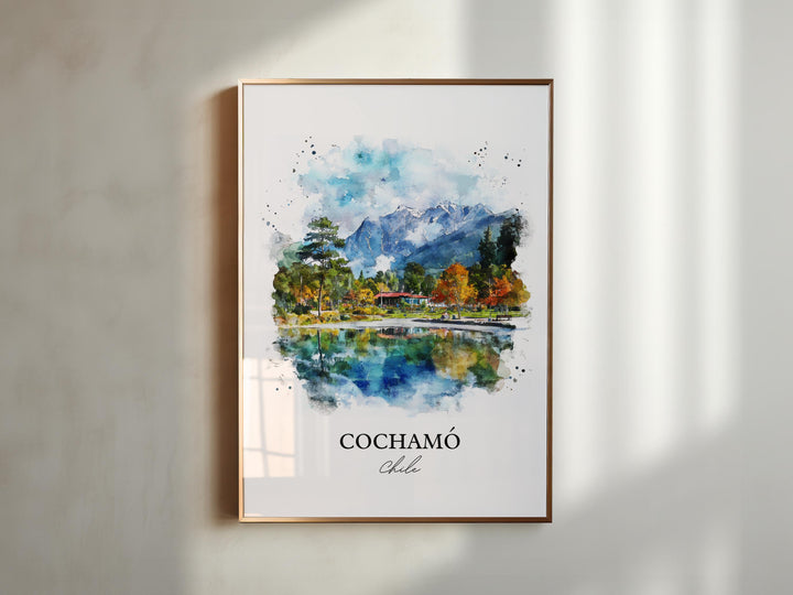 Cochamó Wall Art, Llanquihue Province Print, Chile Watercolor Art, Cochamó Gift, Travel Print, Travel Poster, Housewarming Gift
