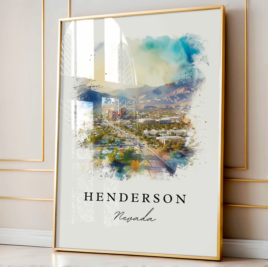 Henderson NV wall art - Nevada, Henderson print, Henderson Nevada Wedding gift, Birthday present, Custom Text, Perfect Gift