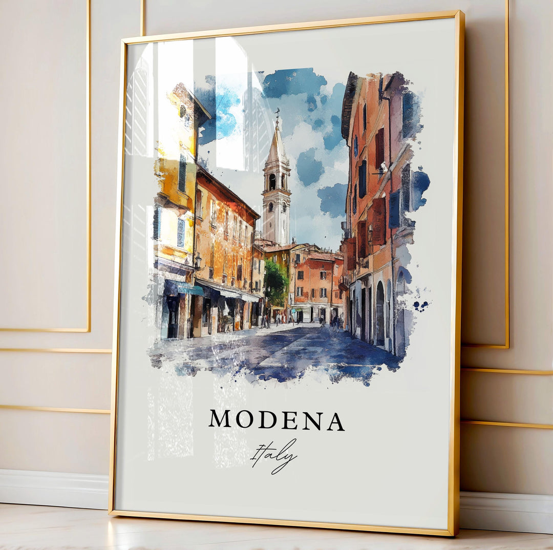 Modena Italy Wall Art, Modena Print, Modena Italy Watercolor Art, Emilia-Romagna Gift,