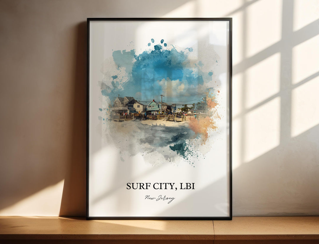Surf City, NJ – Watercolor Art Print