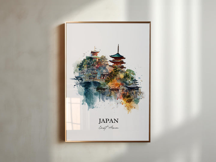 Japan Wall Art, Japan Print, Japan Watercolor Art, Japanese Gift, Travel Print, Travel Poster, Housewarming Gift