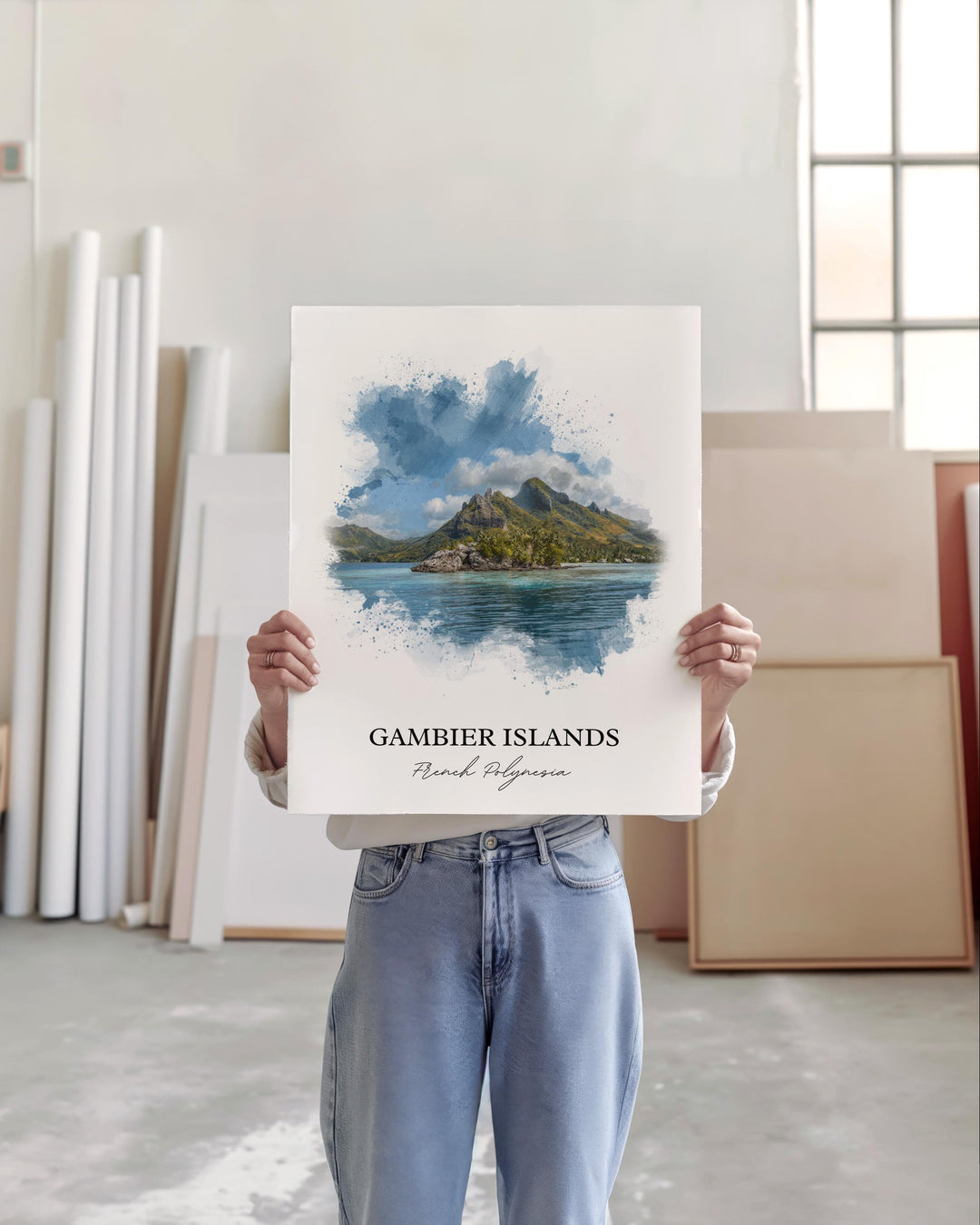 Gambier Islands Wall Art, Polynesia Print, French Polynesia Artwork, Gambier Islands Gift, Travel Print, Travel Poster, Housewarming Gift