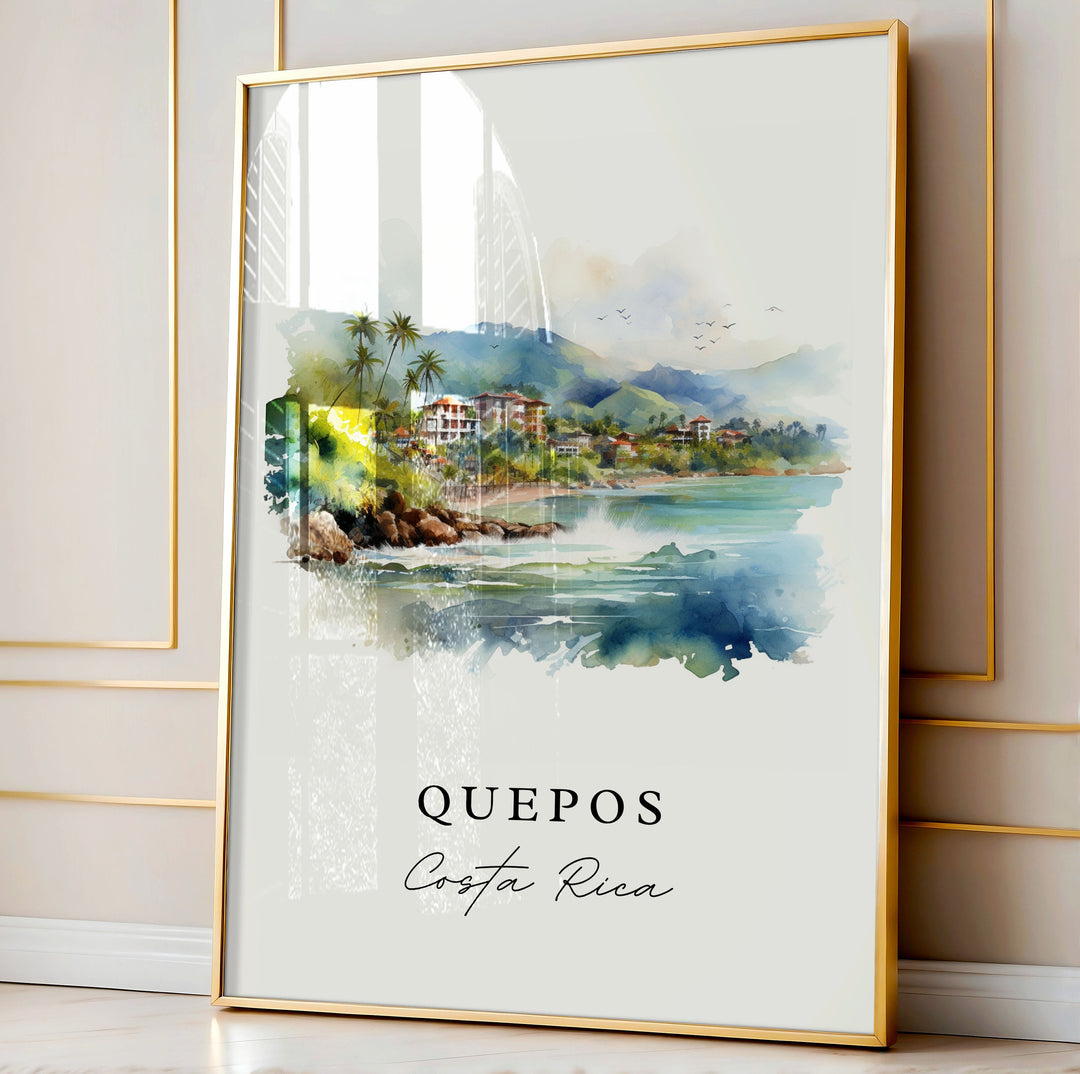 Quepos Costa Rica wall art - Costa Rica, Quepos poster print, Quepos Wedding gift, Birthday present, Custom Text, Perfect Gift