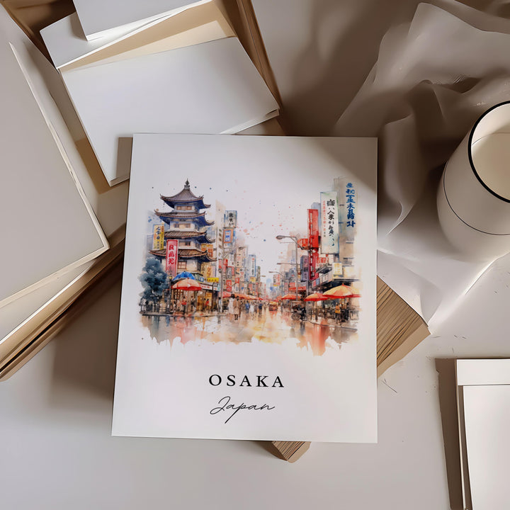 Osaka Japan wall art - Japan, Osaka poster, Osaka Wedding gift, Osaka Birthday present, Custom Text, Personalised Gift