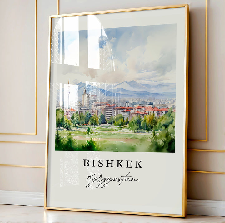 Bishkek Kyrgyzstan wall art - Kyrgyzstan, Bishkek print, Bishkek Wedding gift, Birthday present, Custom Text, Perfect Gift
