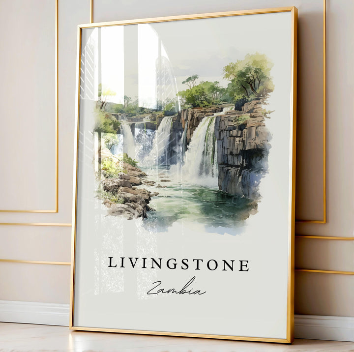 Livingstone Zambia wall art - Zambia, Livingstone poster, Livingstone Wedding gift, Birthday present, Custom Text, Personalized Gift