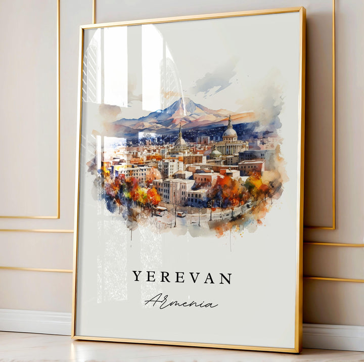 Yerevan Armenia wall art - Armenia, Yerevan poster, Yerevan Wedding gift, Armenia Birthday present, Custom Text, Personalized Gift