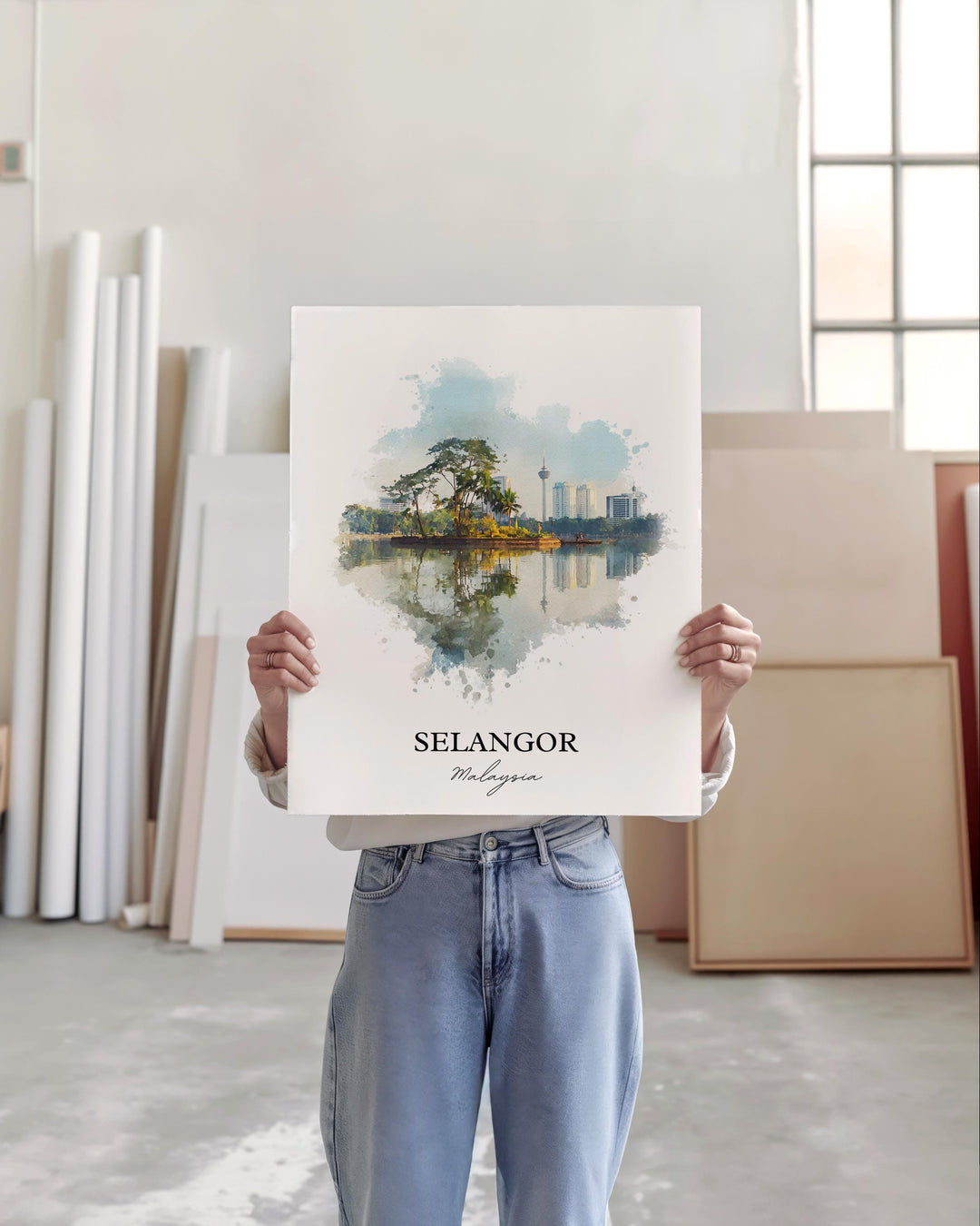 Selangor, Malaysia – Watercolor Art Print