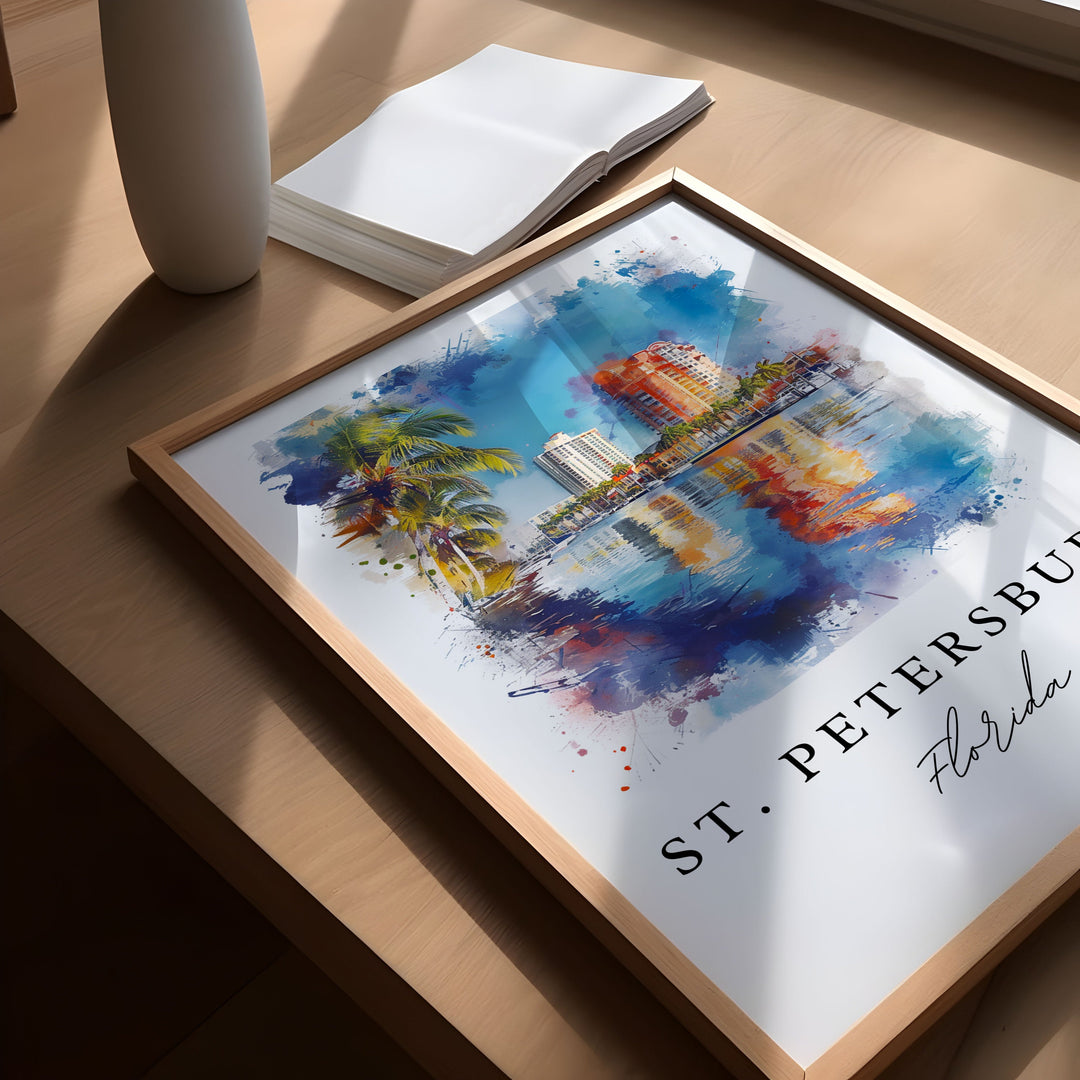 St. Petersburg FL wall art - Florida, St. Petersburg print, Tampa Bay Wedding gift, St Pete FL Birthday present, Custom Text, Perfect Gift