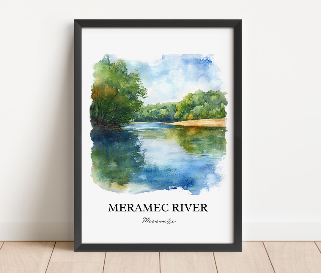 Meramec River Wall Art, Ozarks Print, Missouri Watercolor Art, Meramec River Gift, Travel Print, Travel Poster, Housewarming Gift