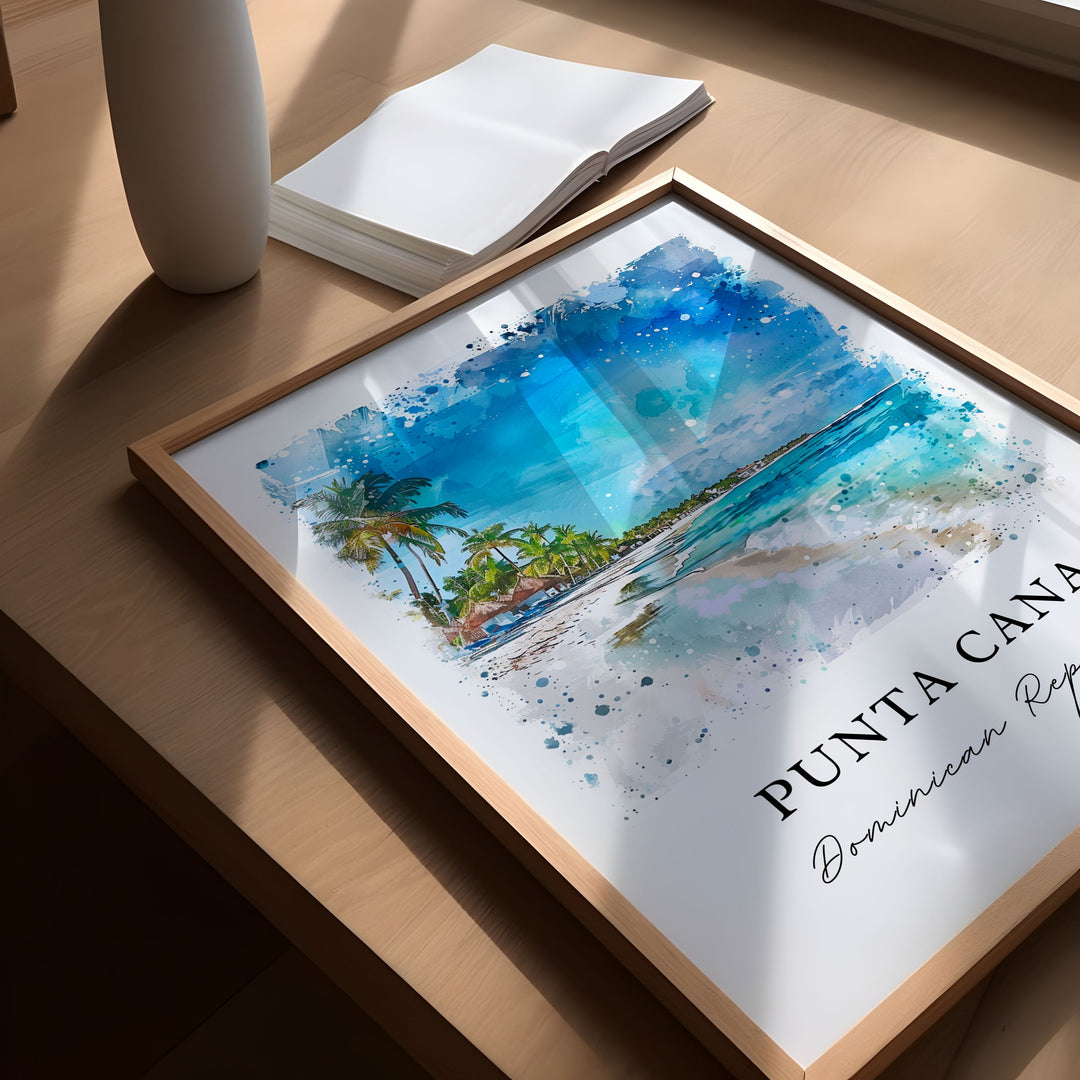 Punta Cana Wall Art, Punta Cana Print, Punta Cana DR Watercolor, Punta Cana Gift,