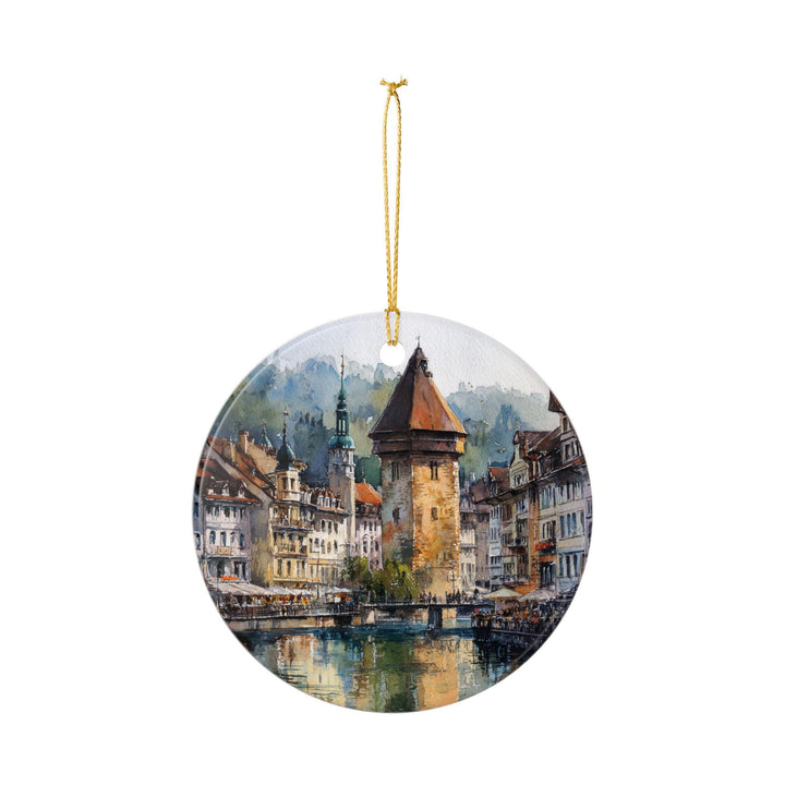 Lucerne Switzerland Ornament: Unique Lucerne Souvenir, Lucerne Xmas Decor, and Authentic Lucerne Switzerland Gift