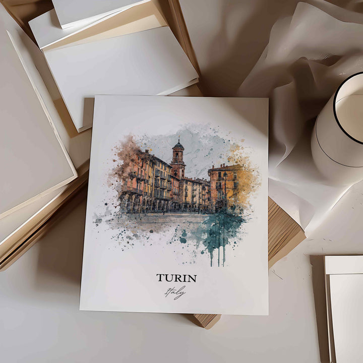 Turin, Italy – Watercolor Art Print
