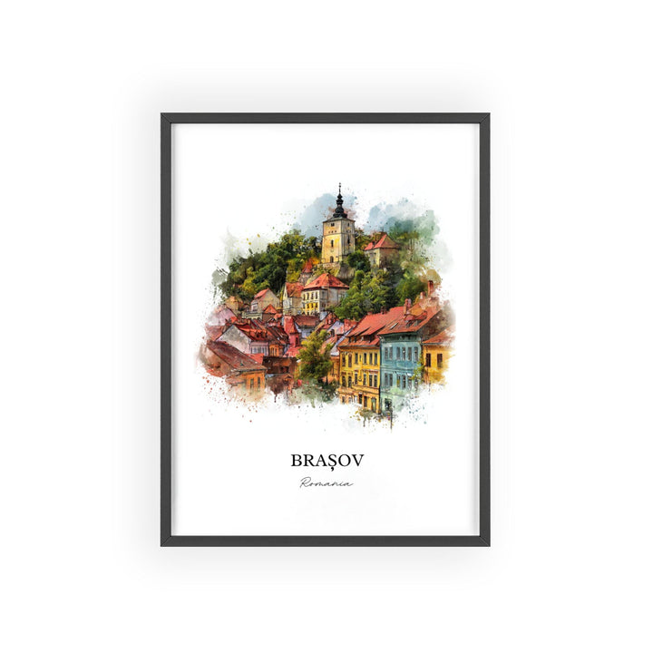 Brasov, Romania – Watercolor Art Print