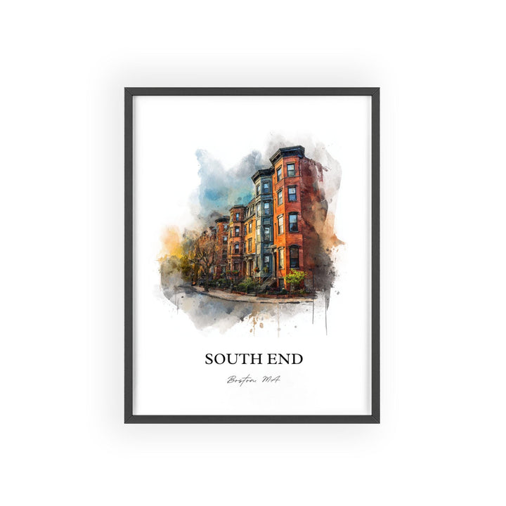South End, Massachusetts – Watercolor Art Print