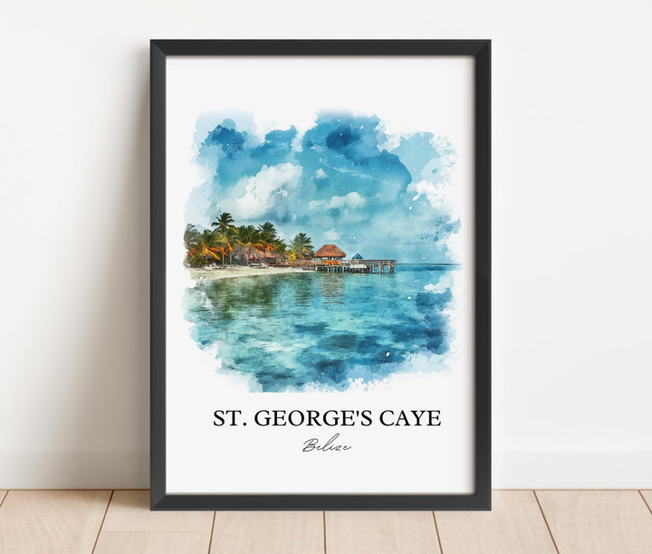 St. George's Caye, Belize – Watercolor Art Print
