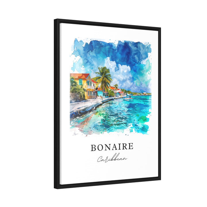 Bonaire Caribbean Wall Art, Bonaire Print, Bonaire Watercolor Art, Bonaire Caribbean Gift, Travel Poster, Housewarming Gift