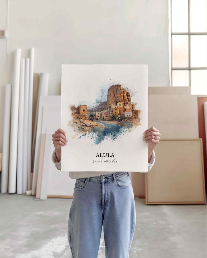 Alula, Saudi Arabia – Watercolor Art Print