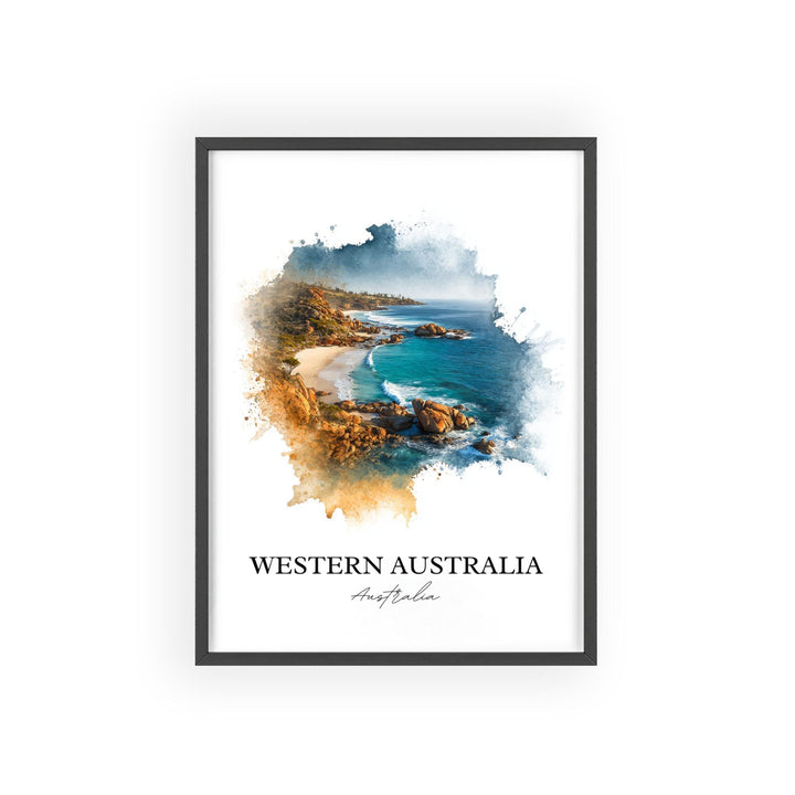 Western Australia Art, Australia Print, Australia Watercolor Art, Western Australia Gift, Travel Print, Travel Poster, Housewarming Gift