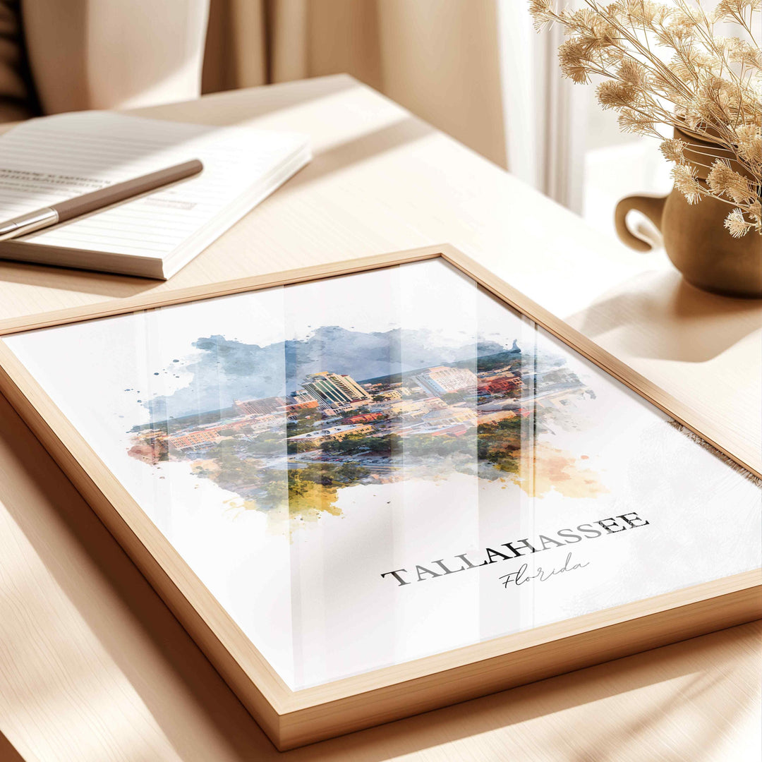 Tallahassee, Florida – Watercolor Art Print