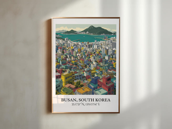 Busan South Korea Art, South Korea Retro Travel Art, Busan Home Decor, Busan Gift, South Korea Travel Art, Travel Prints, Housewarming Gift