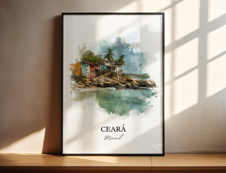 Ceará Wall Art, Ceará Brazil Print, Brazil Watercolor Art, Ceará Brazil Gift, Brazil Travel Print, Travel Poster, Housewarming Gift