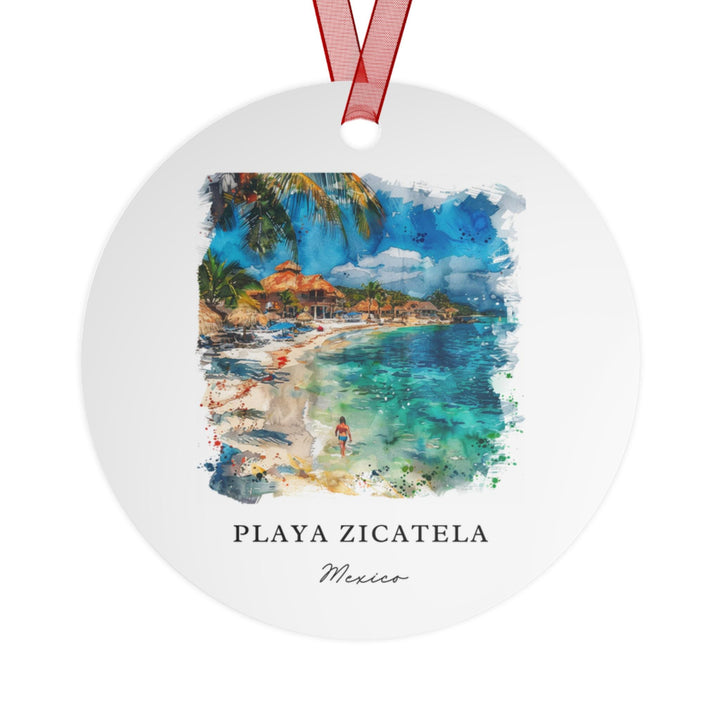 Playa Zicatela MX Ornament: Unique Playa Zicatela Souvenir, Playa Zicatela Xmas Decor, and Authentic Zicatela Gift