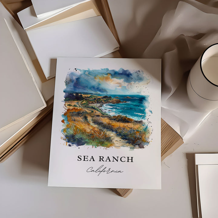 Sea Ranch CA Art, Sea Ranch Print, Sea Ranch Watercolor Art, Sonoma County Gift,