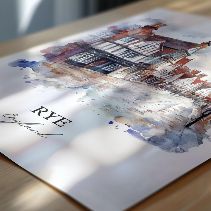 Rye England Wall Art, Rye Print, East Sussex Watercolor, Rye England Gift, Travel Print, Travel Poster, Housewarming Gift