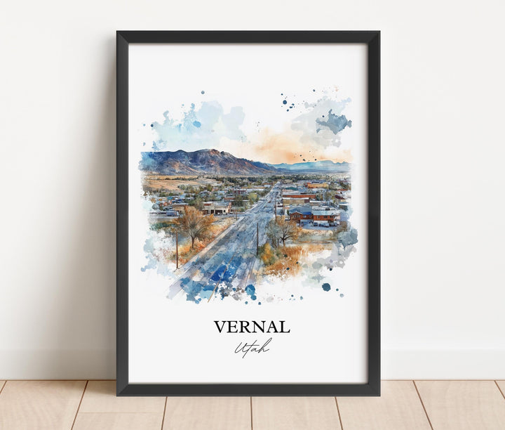 Vernal Utah Wall Art, Uintah County Print, Utah Watercolor Art, Vernal UT Gift, Travel Print, Travel Poster, Housewarming Gift