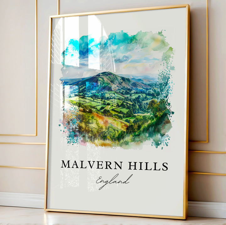 Malvern Hills UK Wall Art, Malvern Hills Print, Malvern Hills Watercolor, Malvern Hills England Gift, Travel Poster, Housewarming Gift