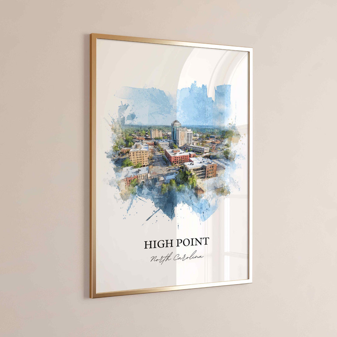 High Point, North Carolina – Watercolor Art Print