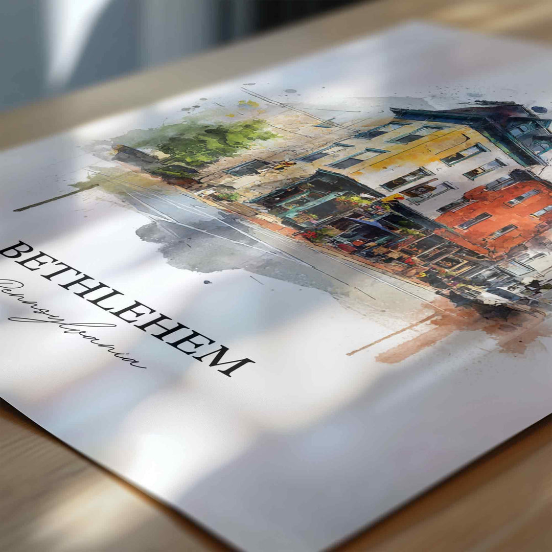 Bethlehem, Pennsylvania – Watercolor Art Print