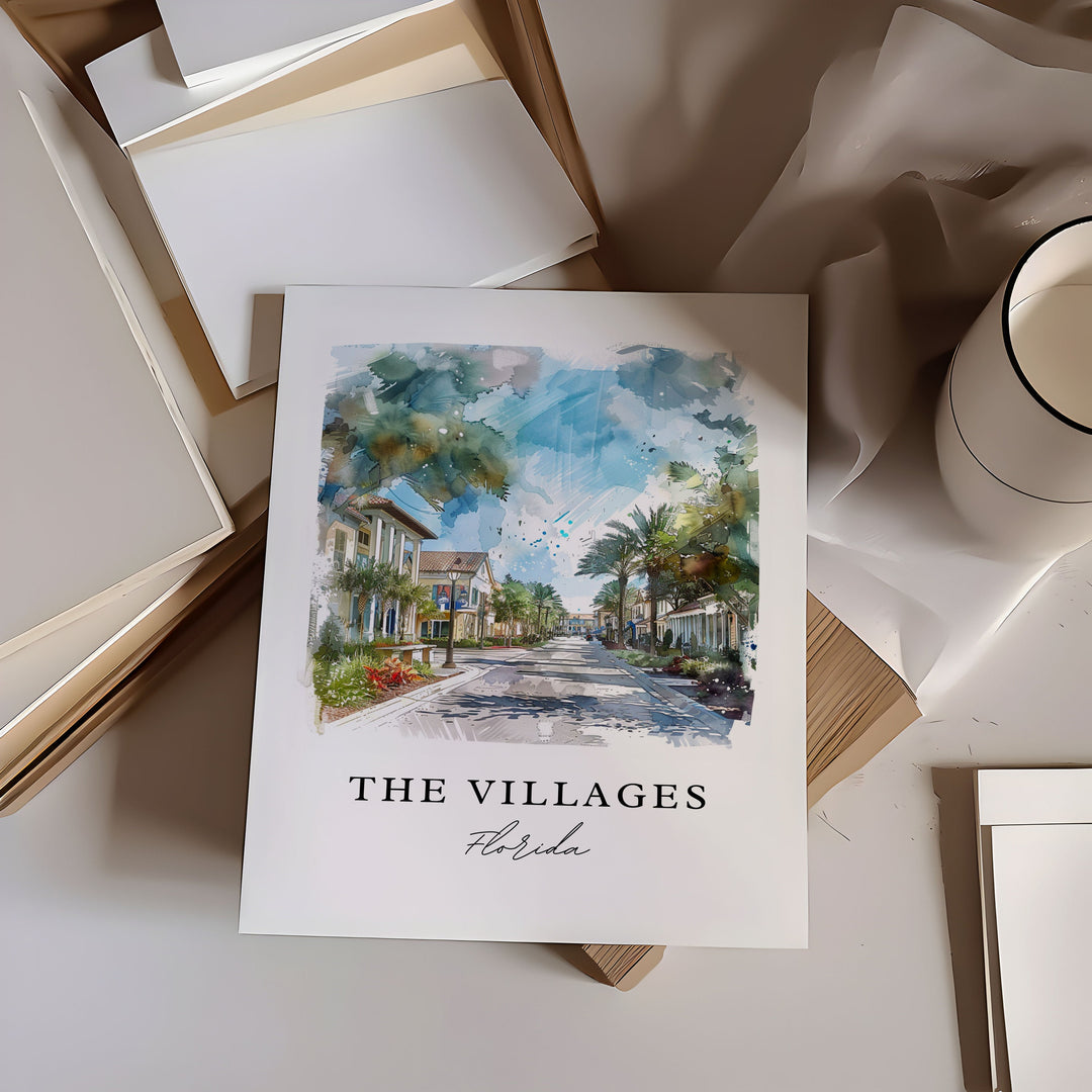 The Villages Art Print, Florida Print, The Villages Wall Art, Villages FL Gift, Travel Print, Travel Poster, Travel Gift, Housewarming Gift