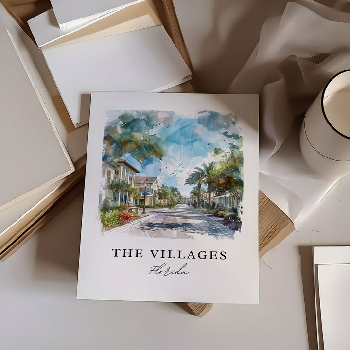 The Villages Art Print, Florida Print, The Villages Wall Art, Villages FL Gift, Travel Print, Travel Poster, Travel Gift, Housewarming Gift