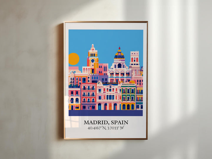 Madrid Spain Art, Madrid Retro Travel Art, Madrid Home Decor, Madrid Spain Gift, Spain Travel Art, Travel Prints, Housewarming Gift