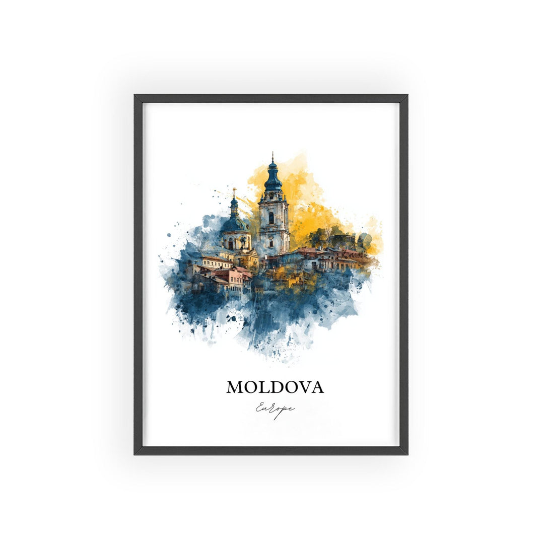 Moldova Wall Art, Moldova Print, Moldova Watercolor Art, Moldova Europe Gift, Travel Print, Travel Poster, Housewarming Gift