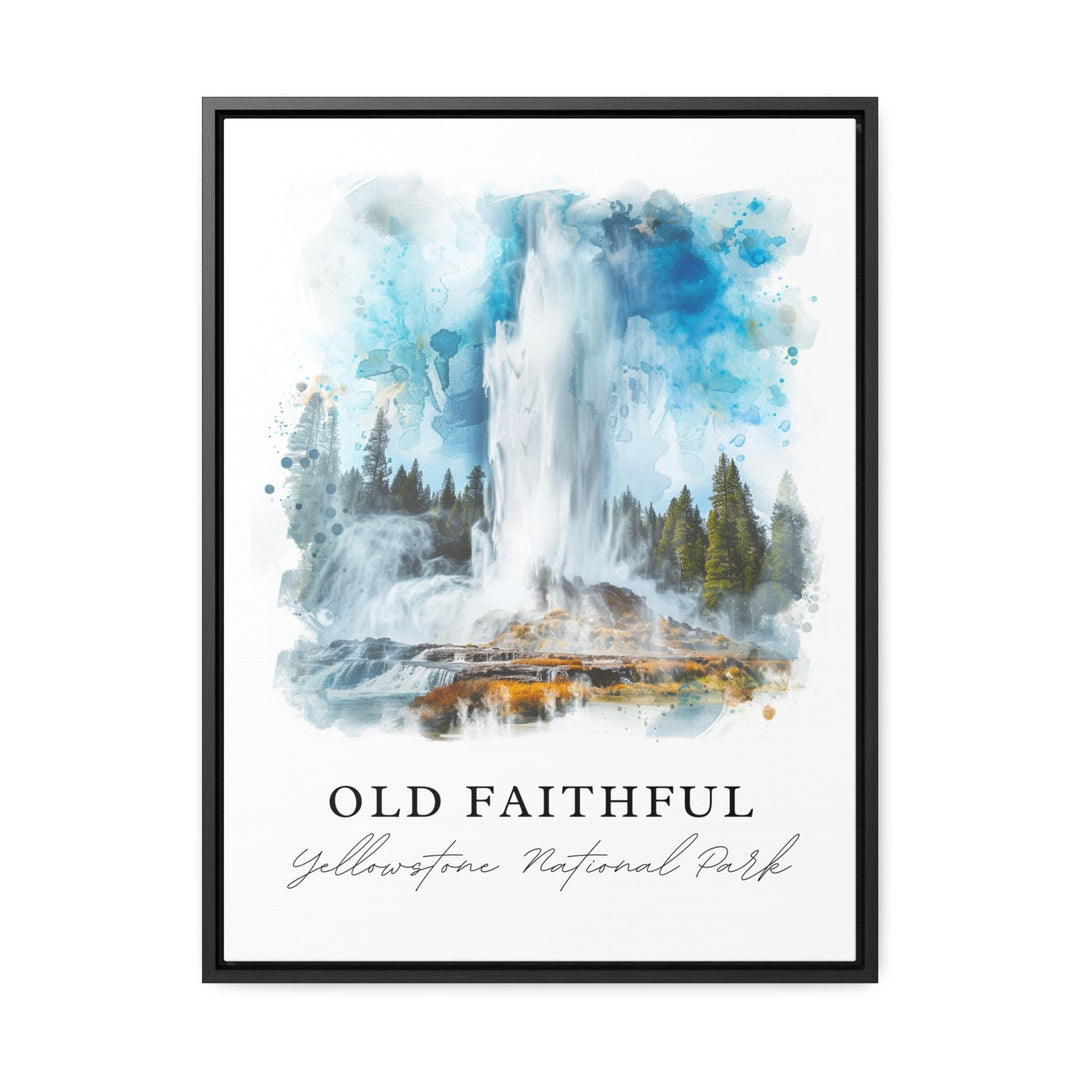 Old Faithful Wall Art, Old Faithful Print, Yellowstone Watercolor, Old Faithful Gift,