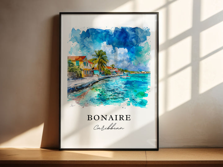 Bonaire Wall Art - Caribbean Island Print