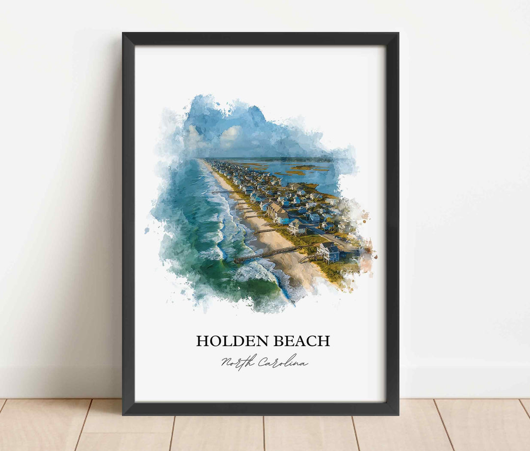 Holden Beach, North Carolina – Watercolor Art Print