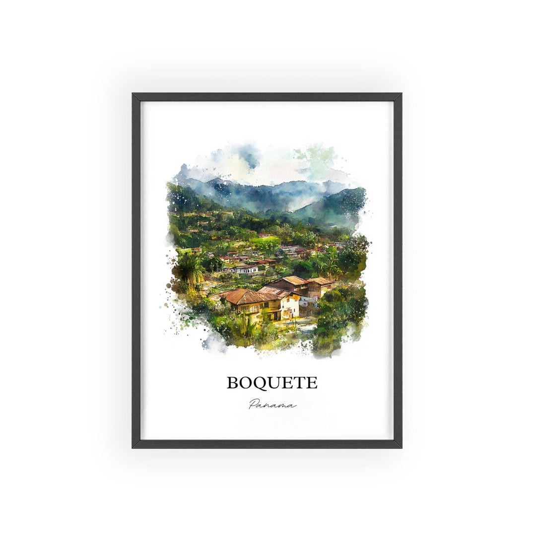 Boquete Wall Art, Boquete Panama Print, Panama Watercolor Art, Boquete Gift, Travel Print, Travel Poster, Housewarming Gift