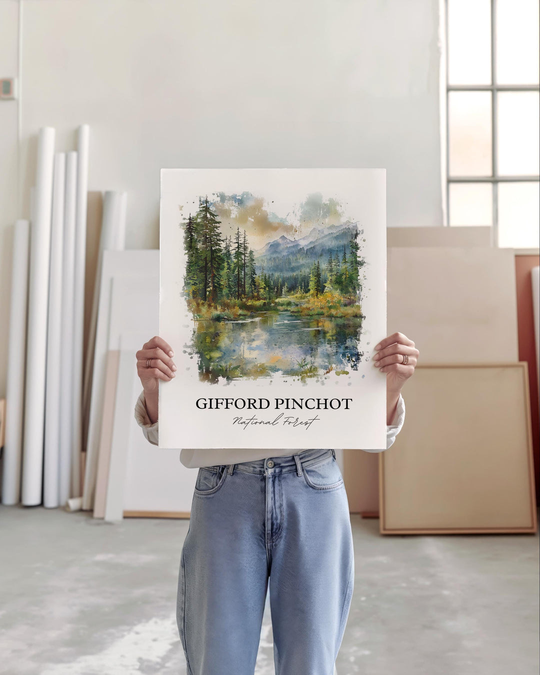 Gifford Pinchot Forest Art, Lewis County Print, Washington Artwork, Gifford Pinchot WA Gift, Travel Print, Travel Poster, Housewarming Gift