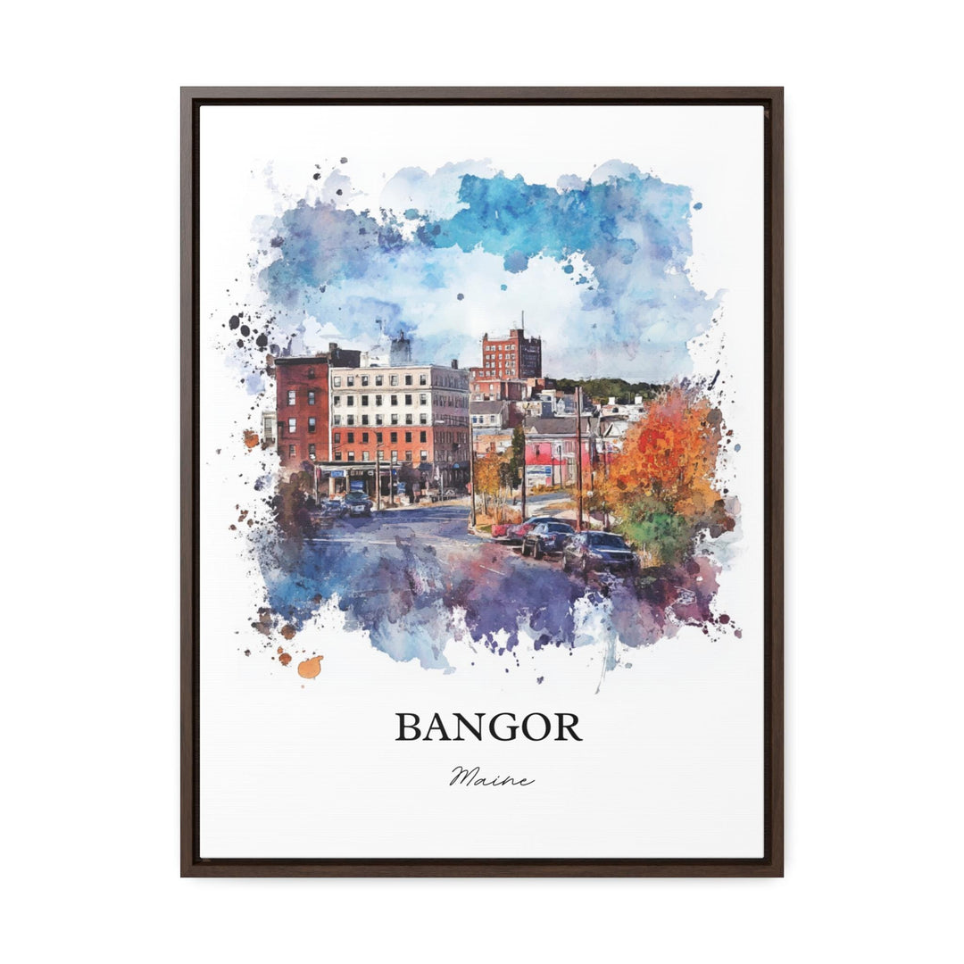 Bangor, Maine, USA – Watercolor Art Print
