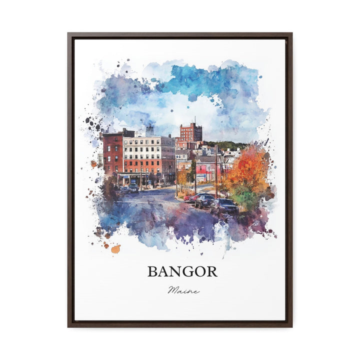 Bangor, Maine, USA – Watercolor Art Print