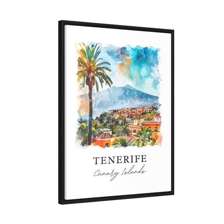 Tenerife Wall Art, Tenerife Canary Islands Print, Tenerife Watercolor Art, Mt. Teide Gift,